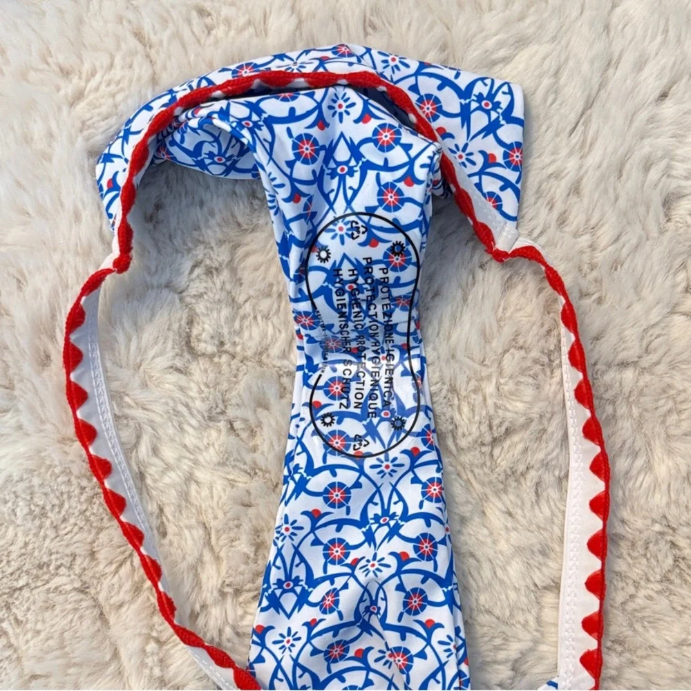 Blue and Red Patterned Bikini Set - Picture 4 of 4